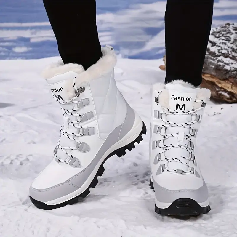 Womens Winter Snow Boots Waterproof Shoes Walking Comfortable Hiking Tennis Booties Furry Mid Calf Warm Lightweight  Lightweight Warm Faux Fur Lined Mid-Calf Booties  Anti-slip and anti-freezing sports shoes Black Footwear Girl Bridal Onyx, Walking Shoes,