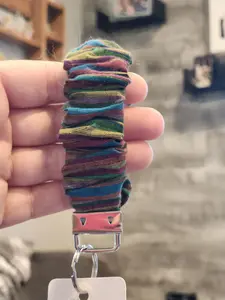 Scrunchie Wristlet Keychain for Women – Stretch Fabric Key Ring Bracelet – Assorted Colors & Patterns