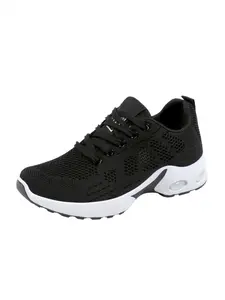 Ladies' casual sports shoes, trendy woven mesh breathable sports shoes, comfortable air cushion design, lightweight rebound, multi-color splicing fashionable color collision, preferred for daily commuting light sports wear