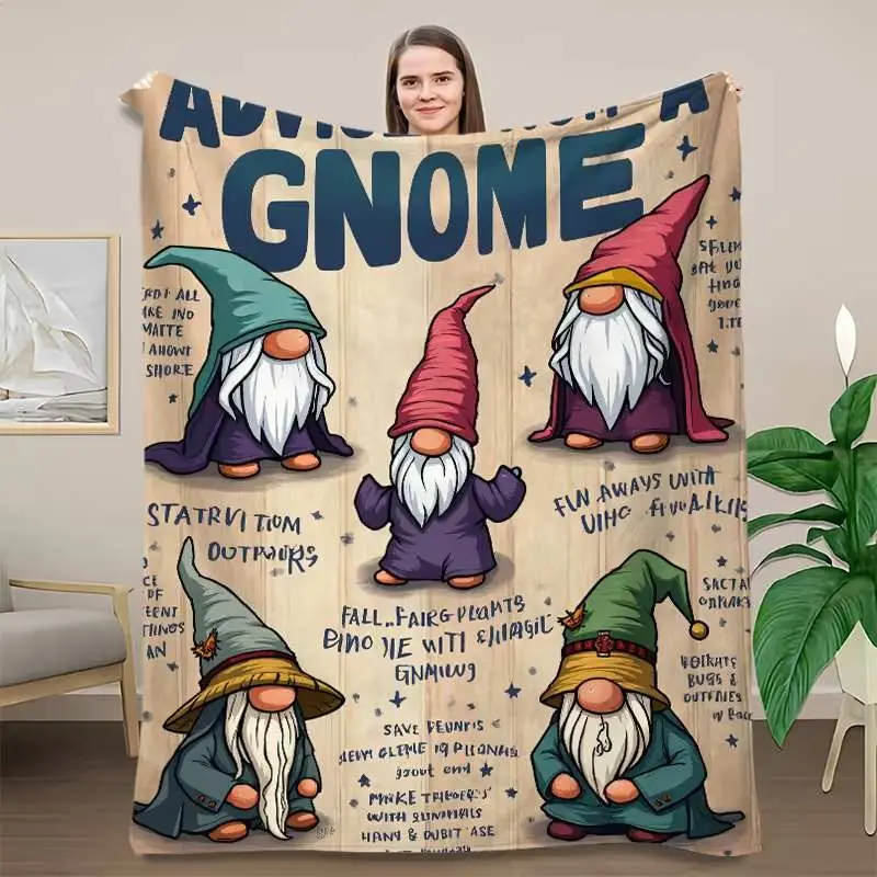 1PC printed soft flannel fleece throw blanket, suitable for sofas, benches and beds. Colorful goblin-themed bedspread, perfect for goblin fans, a warm companion. Ideal gift for housewarming and festivals.