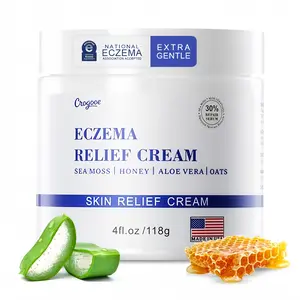 Eczema Relief Cream  Made With Organic Honey ,Sea Moss,Aloe Vera & Oats - for Sensitive ,Dry & Itchy Skin ,Eczema Soothing Cream for Adults & Kids - Hydrating Comfort Moisture - 4 OZ