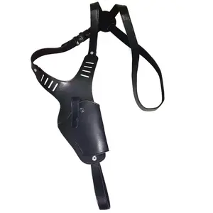 Universal model waist/underarm cowhide single-shoulder holster gun bag with crossbody shoulder strap