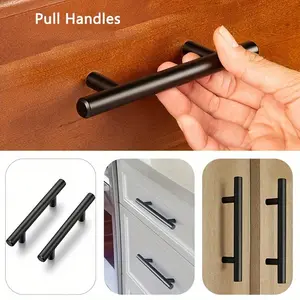 Stainless Steel Cabinet Handles 6 Piece Set, Matte Finish, Ergonomic Design, Durable Metal Hardware, Easy Grip Handles