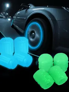 8-Pack Glow-In-The-Dark Air Caps, Waterproof Glowing Car Tire Valve Stem Covers, Universal Bicycle Handlebar Cap, Durable & Stylish Design, Universal Fit