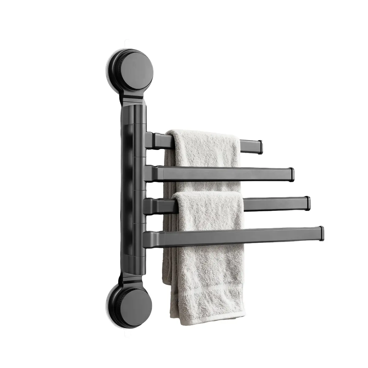 FEELSO Space Saving Towel Rack Towel Holder, Towel Rack Wall Mounted, Swivel Hand Towel Holder, 4-Arms Towel Bar, Towel Racks for Bathroom