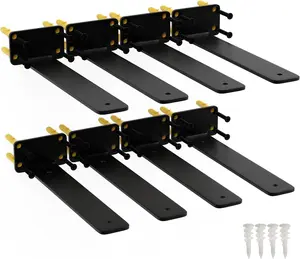 10 Inch Shelf Brackets, 8 Pack Floating Shelf Bracket, 1/5 Thick Carbon Steel  Shelf Brackets, Rustic Industrial Brackets for Wall Decor