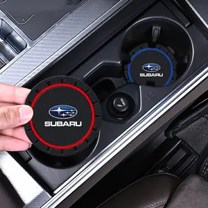 2pcs Silica Gel Car Cup Holder Anti-Slip Insert, Coaster Mat for Subaru Impreza Legacy Wrx Sti, Auto Water Bottle Holder Pads, Interior Car Accessories