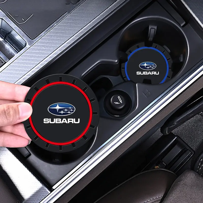 2pcs Silica Gel Car Cup Holder Anti-Slip Insert, Coaster Mat for Subaru Impreza Legacy Wrx Sti, Auto Water Bottle Holder Pads, Interior Car Accessories, Car Auto Accessory