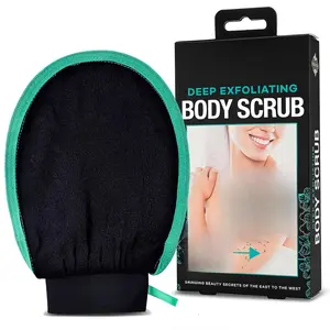 Dermasuri Deep Exfoliating Glove - Polishing Mitt Body Scrubber for Korean Skin Cleaner Exfoliator & Dead Skin Buffing Treatment - Keratosis Pilaris Scrub Remover - Spa-Quality Exfoliation for Smooth Radiant Skin