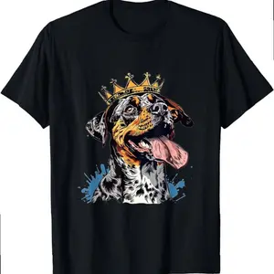 Catahoula Leopard Dog Breed Wearing Crown T-shirt