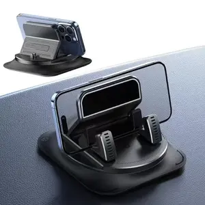 Universal Car Dashboard Phone Holder, Safe & Convenient 360° Rotatable Single Hand Operation, Adjustable Spring Design, Compatible with iPhone Etc, Cell Phone Car Mount, Adjustable Cellphone Holder