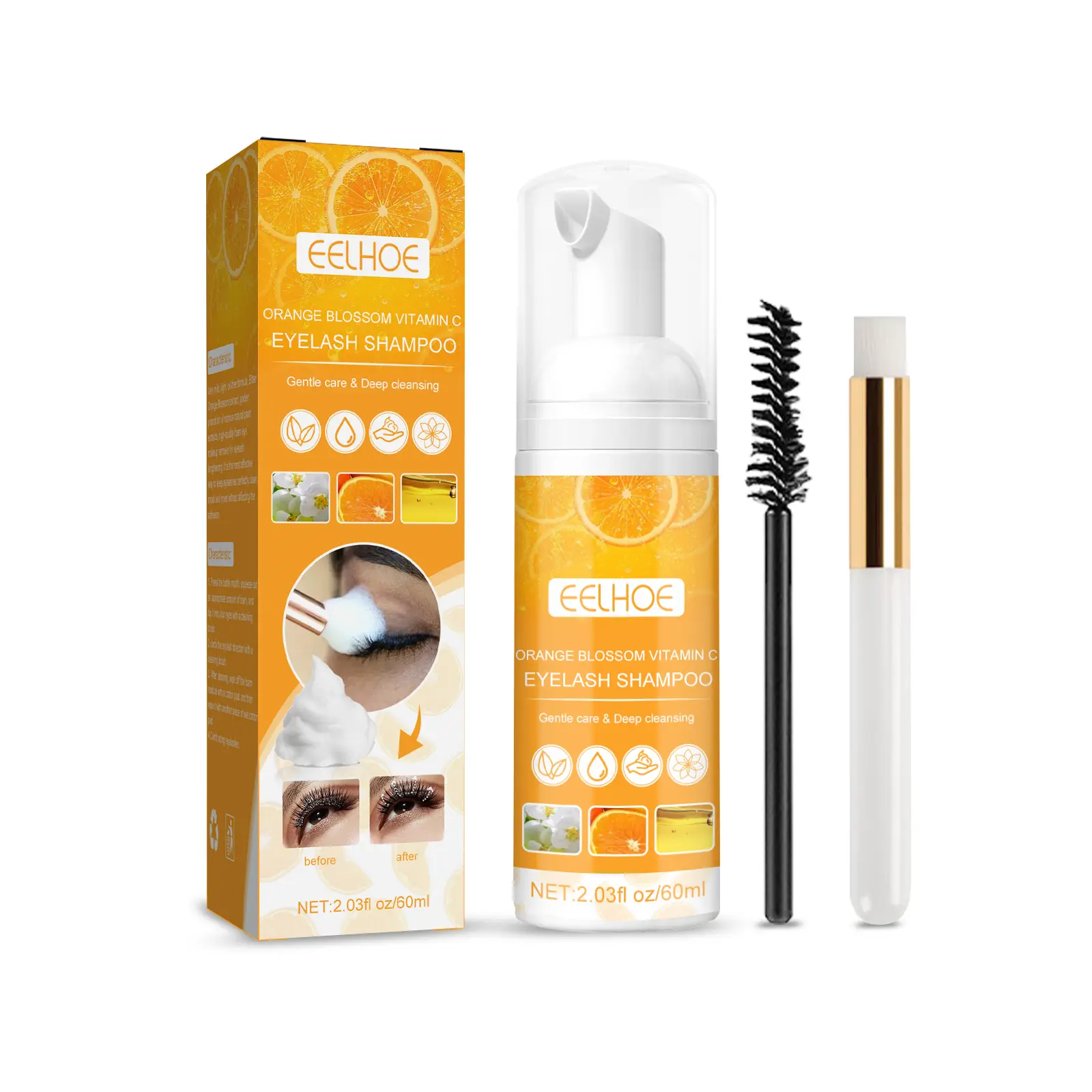 EELHOE Vc Eyelash Extension Cleansing Mousse, Eyelash Bubble Cleanser Grafting Eyelash