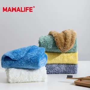 MAWALIFEI 3-pack soft square towels, suitable for women, skin-friendly, antibacterial, lint-free, quick-drying and absorbent cleaning towels.
