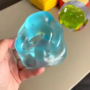 Squishy Green Apple Stress Ball Soft Fidget Sensory Toy for ADHD Autism Slow Rebound Squeeze Toy for Adults Kids Christmas Gift