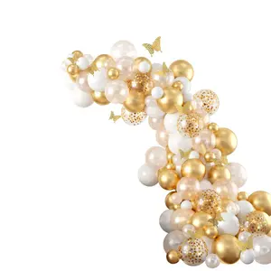 111PC Golden Balloon Butterfly Set And Inflator