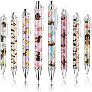 8 Pcs Ballpoint Pens for Women, Cute Ink Fancy Pens, Cute Retractable Pen, Aesthetic Pens, Fine Point Smooth Writing, Ideal for Students, Classroom, Office Supplies