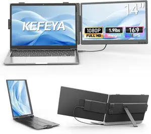 KEFEYA Laptop Screen Extender 14", FHD 1080P IPS Laptop Monitor Extender, Portable Dual Monitor for Laptops 13-17" with USB-C/HDMI Port, Plug n Play for Windows/Mac/Android/Switch/PS5 summervibes