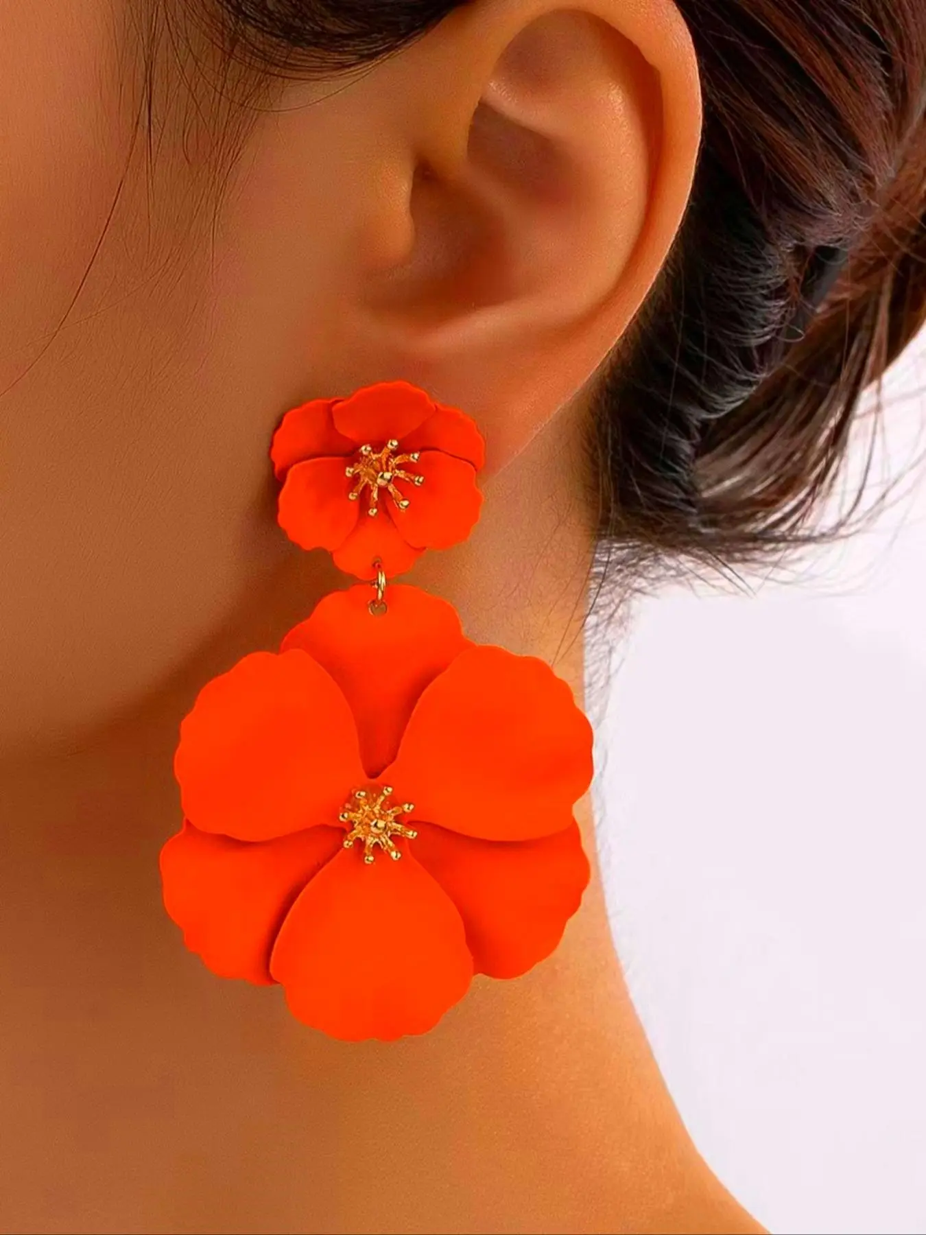 Mother's Day Gift Flower Design Earrings, Cute Earrings, Dangly Earrings, Fashionable Jewelry for Women, Casual Trendy Jewelry, Trendy All-match & Exquisite Jewelry for Birthday Gift, Dainty Fashion Jewelry