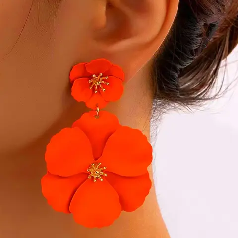 Mother's Day Gift Flower Design Earrings, Cute Earrings, Dangly Earrings, Fashionable Jewelry for Women, Casual Trendy Jewelry, Trendy All-match & Exquisite Jewelry for Birthday Gift, Dainty Fashion Jewelry