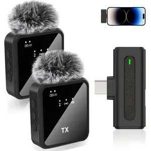 Professional Wireless Lapel Microphone, Smart Noise Reduction, Omnidirectional Pickup, USB-C, Portable for Recording, Live Streaming, Podcasting