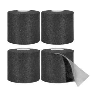 Dimora Pre Wrap Athletic, 4 Rolls Prewrap Headband for Hair, 120 Yards Foam Underwrap Athletic Tape, Best Padding for Underneath Sports Tape, 2.75 Inches x 30 Yards - Black