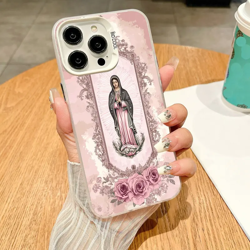 So Cool Case for iPhone 16/15/14/13/12 Pro Max Phone Case with Unique Design, pink  La Virgen de Guadalupe phone case HNSC0617-6