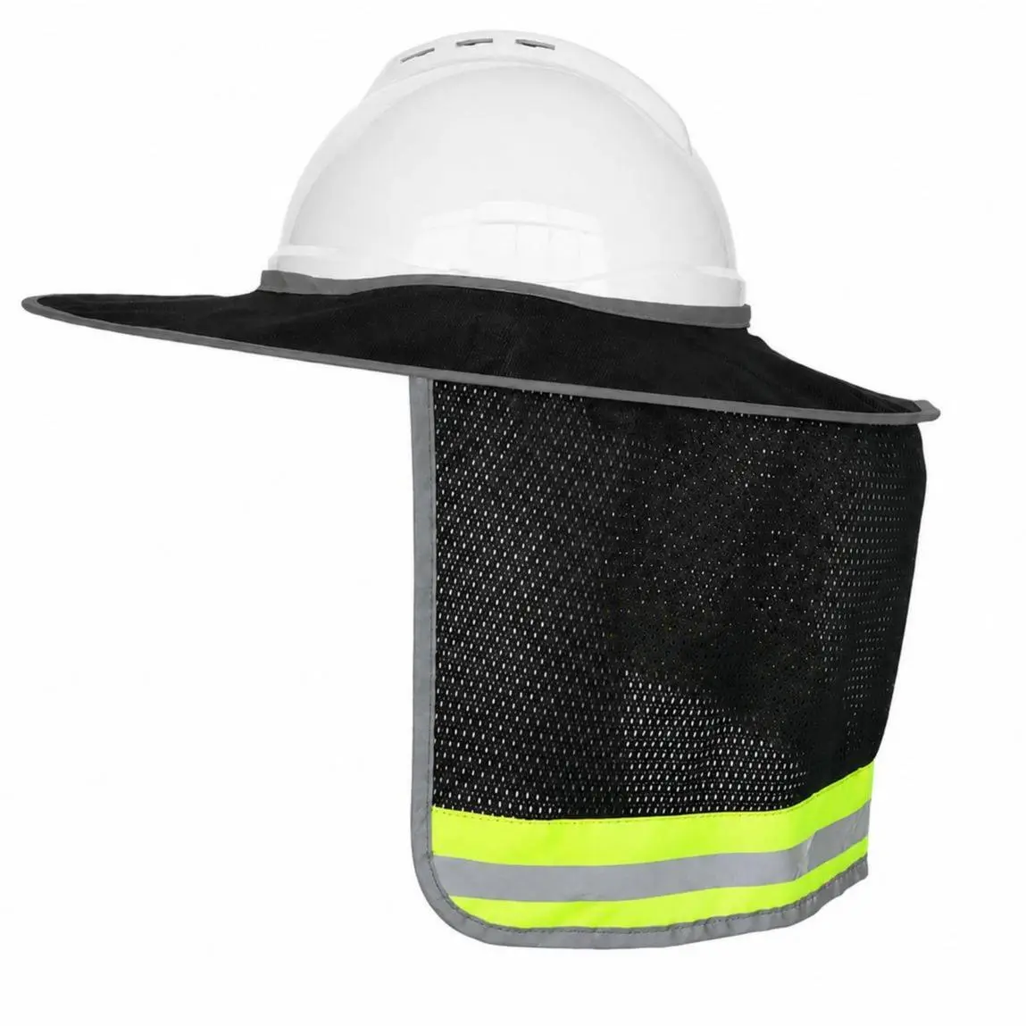 Full Brim Helmet Sunshield Accessories – Neck Sunshade Cover with Reflective Strip, UV Protection Hat Shade, Outdoor Headgear for Helmets