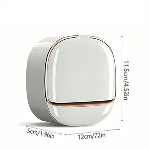 【FathersDayGift】Shower waterproof soap holder, antibacterial wall mounted soap dish with drain and flip cover, keeps soap dry, white