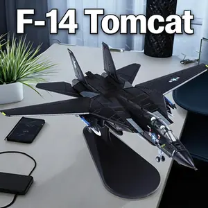 1:100 Scale F-14 Black Variable Wing Tomcat Fighter Metal Die-cast Military Aircraft Toy Model for Aviation Enthusiasts Valentine's Day Gifts Birthday Gifts and Collection Display  Fighter Model