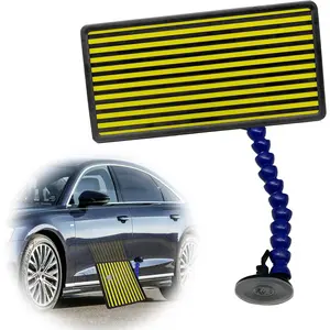 Car Paintless Dent Repair Tools Line Board Reflector Board (Not LED) Tools with Adjustable Holder, Acrylic Dent Repair Reflector Line Board for Car Body dent Removal Yellow Stripe Testing Tool
