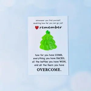 Cute Mini Resin Ornaments for Christmas Tree Decoration, Funny Positive Themed Cards, Perfect Small Gift Items & End of Year Presents