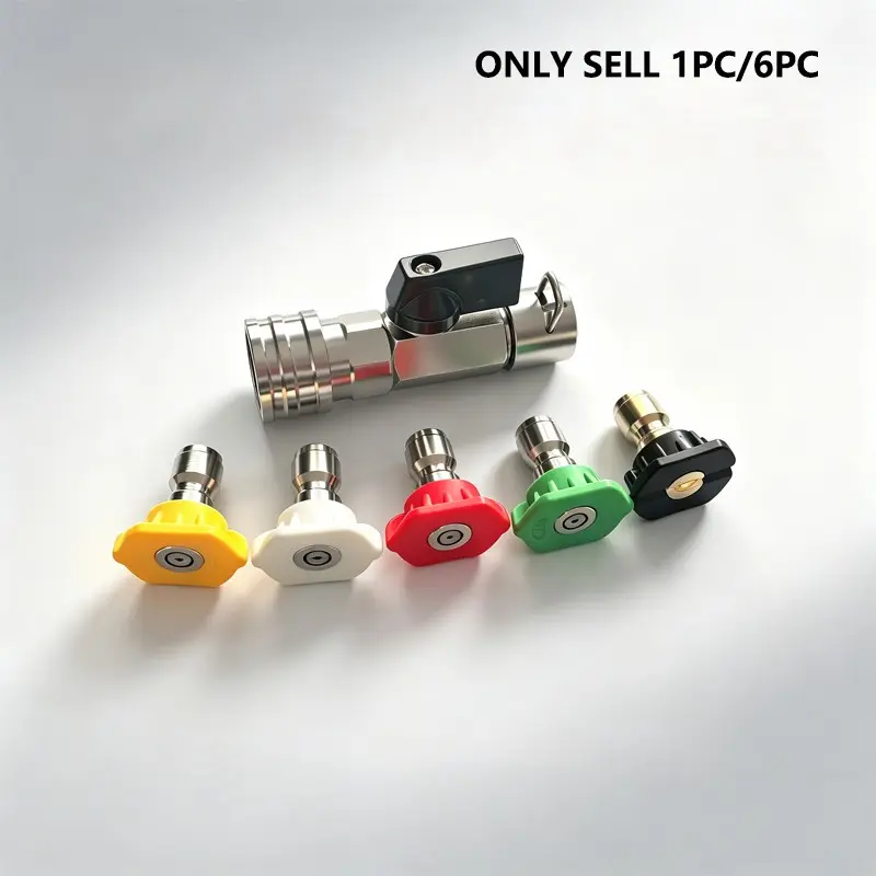 1PCS/6PCS High Pressure Hose Ball Valve Kit Hose Fittings 1/4" Quick Connector with valve switch for Karcher K2-K7/ Lavor /Nilfisk/Bosch Hose On/off