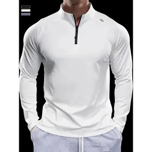 Men's Lightweight Half-Zip Pullover with Fleece Lining, Warm & Breathable, Casual Fit for Gym & Outdoor Activities, Athletic Sports Clothing