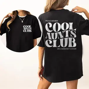 Cool Aunts Club Shirt, Cool Aunt Graphic Printed T-shirt, Promoted To Aunt Shirt, Future Aunt Gifts, Sister Gifts, New Aunt Tee Shirt Cotton Fabric Comfort Fit, Auntie Shirt Women's Top Womenswear Chic Style Round Neck Clothes