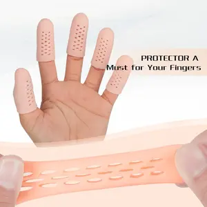 14-Piece Gel Finger Bed with Holes Soft Thumb Protector Breathable Silicone Toe Caps for Arthritis Cracked Pain Relief