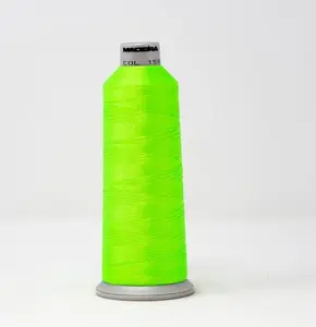 Madeira Polyneon - Ref. # 1599 -- Fluorescent Light Green -- Weight #40 -- Machine Embroidery Thread -- 5,500 Yards Cone