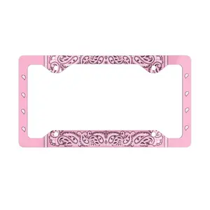 Pink Bandana Metal License Plate Frame