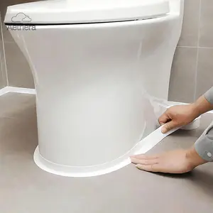 Caulk Tape Self Adhesive 2 Rolls Waterproof Toilet Caulk Strip Traditional Caulking Replacement Caulking Tape for Bathroom Bathtub Floor Wall Edge Protector