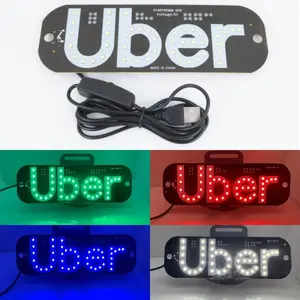 Windshield Green LED Sign  Control Car Share Light Suction Cup Mount Decoration