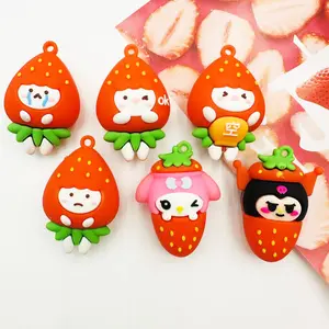 Cartoon Emoji Strawberry Series Keychain Pendant Bag Charm Small Gift Cute Blind Box Archaeology Figurine Wholesale