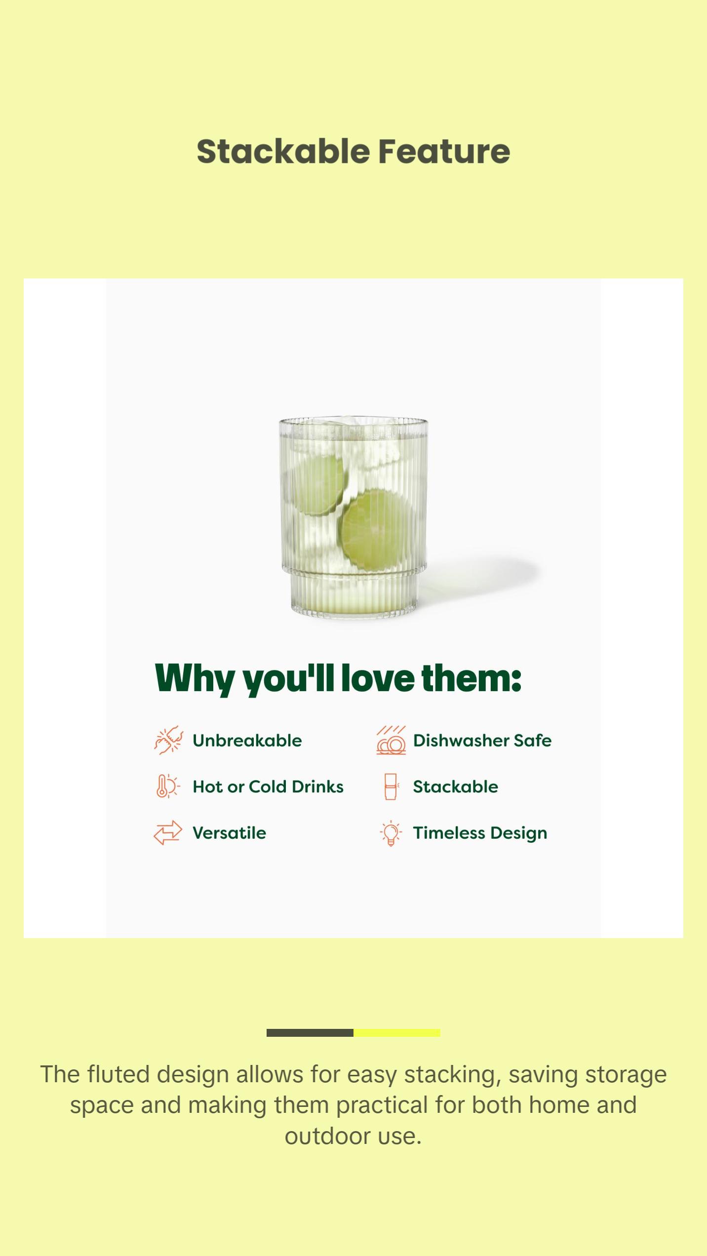 RESERVE 12oz Fluted Tumbler Tritan™ Copolyester Glass