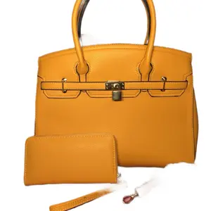 Inspired Mustard Colored Pocketbook with Matching Wallet Set - Stylish and Functional Handbag and Coin Purse Combo