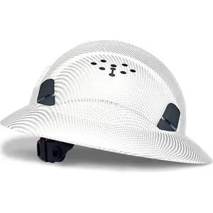 Full Brim Hard Hats Construction Hardhats Safety Helmet Vented Adjustable Lightweight Sunshade Work Caps Industrial Head Protection ANSI Approved