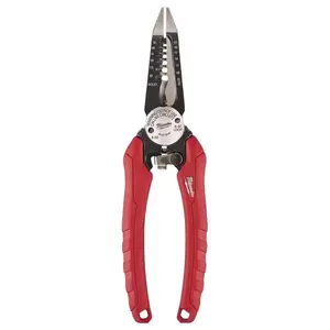 7.75 in. Combination Electricians 6-in-1 Wire Stripper/Cutter Pliers - Metal Construction, Compact Design, Versatile Use for Electricians
