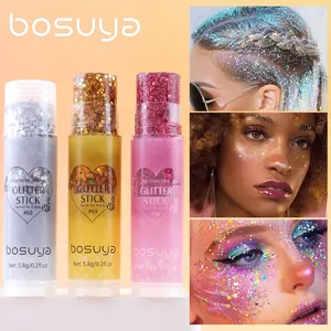 Rainbow Glitter Stick, Holographic Body Paint Brush, Essential for Music Festivals and Parties, Waterproof and Sweat-Resistant, Easy to Clean