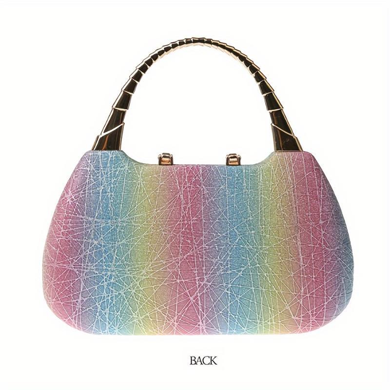 Women's Clutch Bag Rainbow Clutch Bag Banquet Dinner Bag Personality Fashion Single Shoulder Crossbody Chain Bag Handbag Wedding Cocktail Party, Purse Sparkly Purse university  bag large capacity beach bag Minimalist Large Tote affordable designer Luxury