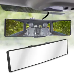 11.81 Inch Panoramic Convex real view Mirror, Interior Clip-on Wide Angle to Reduce Blind Spot Effectively for Car SUV Trucks Clear Visibility Safety Install Rearview High Definition