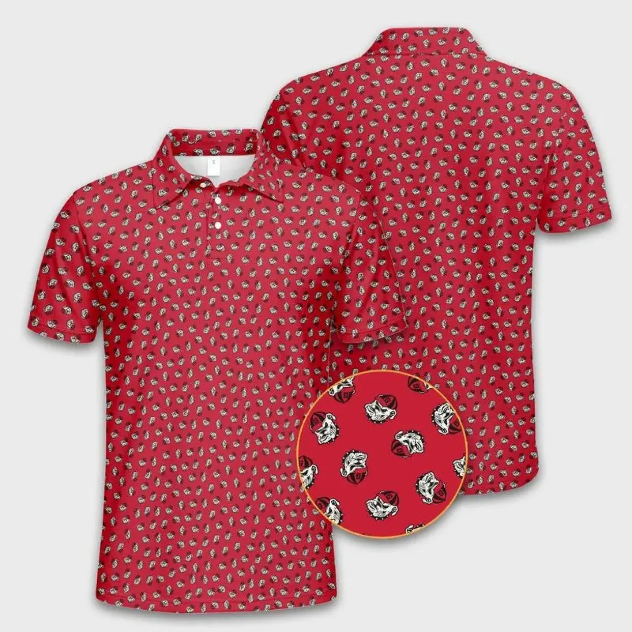 Vintage Bulldog Performance Polo Shirt for Men with Retro Bulldog Graphic Comfortable Breathable Fabric and Stylish Athletic Golf Fit