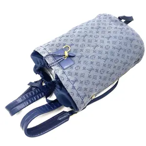 Pre-owned Louis Vuitton Blue Denim Monogram Chalk Backpack Bag