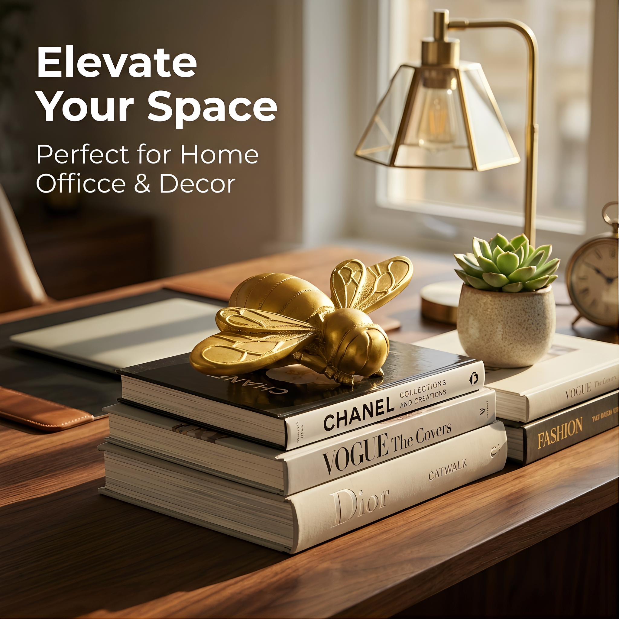 Vintage gold bee wall sculpture, resin bumblebee art piece for gallery walls, classic-style office study decoration, creative nature-inspired home decor, sophisticated room aesthetic, 1 pc bee ornament